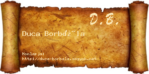 Duca Borbála névjegykártya